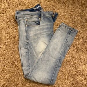 Double button light wash Jean jeggings